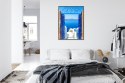 Plakat Wieloczęściowy Widok Na Błękitne Morze Malownicze Santorini Rama Aluminiowa Kolor Czarny