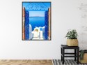 Plakat Wieloczęściowy Widok Na Błękitne Morze Malownicze Santorini Rama Aluminiowa Kolor Czarny