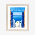 Plakat Wieloczęściowy Widok Na Błękitne Morze Malownicze Santorini Rama Aluminiowa Kolor Czarny