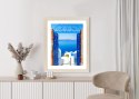 Plakat Wieloczęściowy Widok Na Błękitne Morze Malownicze Santorini Rama Aluminiowa Kolor Czarny
