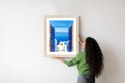 Plakat Wieloczęściowy Widok Na Błękitne Morze Malownicze Santorini Rama Aluminiowa Kolor Czarny