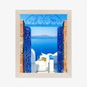 Plakat Wieloczęściowy Widok Na Błękitne Morze Malownicze Santorini Rama Aluminiowa Kolor Czarny