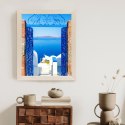 Plakat Wieloczęściowy Widok Na Błękitne Morze Malownicze Santorini Rama Aluminiowa Kolor Czarny