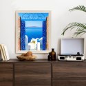 Plakat Wieloczęściowy Widok Na Błękitne Morze Malownicze Santorini Rama Aluminiowa Kolor Czarny