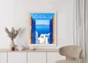 Plakat Wieloczęściowy Widok Na Błękitne Morze Malownicze Santorini Rama Aluminiowa Kolor Czarny