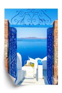 Plakat Wieloczęściowy Widok Na Błękitne Morze Malownicze Santorini Rama Aluminiowa Kolor Czarny