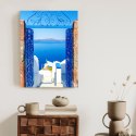 Plakat Wieloczęściowy Widok Na Błękitne Morze Malownicze Santorini Rama Aluminiowa Kolor Czarny
