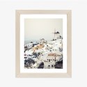 Plakat Wieloczęściowy Widok Na Miasteczko Oia Na Santorini Rama Drewniana Z Passe-Partout Kolor Naturalny