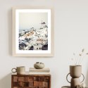 Plakat Wieloczęściowy Widok Na Miasteczko Oia Na Santorini Rama Drewniana Z Passe-Partout Kolor Naturalny