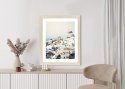 Plakat Wieloczęściowy Widok Na Miasteczko Oia Na Santorini Rama Drewniana Z Passe-Partout Kolor Naturalny
