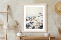 Plakat Wieloczęściowy Widok Na Miasteczko Oia Na Santorini Rama Drewniana Z Passe-Partout Kolor Naturalny
