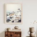 Plakat Wieloczęściowy Widok Na Miasteczko Oia Na Santorini Rama Drewniana Z Passe-Partout Kolor Naturalny