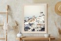 Plakat Wieloczęściowy Widok Na Miasteczko Oia Na Santorini Rama Drewniana Z Passe-Partout Kolor Naturalny