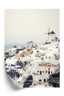 Plakat Wieloczęściowy Widok Na Miasteczko Oia Na Santorini Rama Drewniana Z Passe-Partout Kolor Naturalny