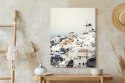 Plakat Wieloczęściowy Widok Na Miasteczko Oia Na Santorini Rama Drewniana Z Passe-Partout Kolor Naturalny