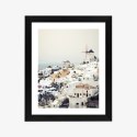 Plakat Wieloczęściowy Widok Na Miasteczko Oia Na Santorini Rama Drewniana Z Passe-Partout Kolor Naturalny