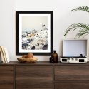 Plakat Wieloczęściowy Widok Na Miasteczko Oia Na Santorini Rama Drewniana Z Passe-Partout Kolor Naturalny