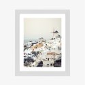 Plakat Wieloczęściowy Widok Na Miasteczko Oia Na Santorini Rama Drewniana Z Passe-Partout Kolor Naturalny