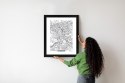 Plakat Wieloczęściowy Ulice Krakowa Mapa Rama Drewniana Z Passe-Partout Kolor Czarny