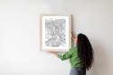 Plakat Wieloczęściowy Ulice Krakowa Mapa Rama Drewniana Z Passe-Partout Kolor Czarny