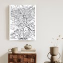 Plakat Wieloczęściowy Ulice Krakowa Mapa Rama Drewniana Z Passe-Partout Kolor Czarny