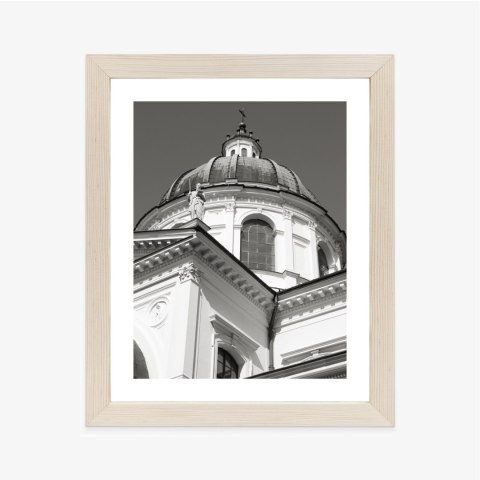 Plakat Wieloczęściowy Warszawa Architektura W Czerni I Bieli Rama Drewniana Z Passe-Partout Kolor Naturalny