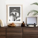 Plakat Wieloczęściowy Warszawa Architektura W Czerni I Bieli Rama Drewniana Z Passe-Partout Kolor Naturalny