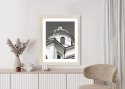 Plakat Wieloczęściowy Warszawa Architektura W Czerni I Bieli Rama Drewniana Z Passe-Partout Kolor Naturalny