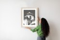Plakat Wieloczęściowy Warszawa Architektura W Czerni I Bieli Rama Drewniana Z Passe-Partout Kolor Naturalny
