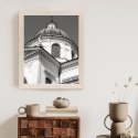 Plakat Wieloczęściowy Warszawa Architektura W Czerni I Bieli Rama Drewniana Z Passe-Partout Kolor Naturalny