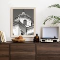 Plakat Wieloczęściowy Warszawa Architektura W Czerni I Bieli Rama Drewniana Z Passe-Partout Kolor Naturalny