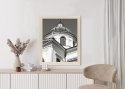 Plakat Wieloczęściowy Warszawa Architektura W Czerni I Bieli Rama Drewniana Z Passe-Partout Kolor Naturalny