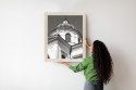 Plakat Wieloczęściowy Warszawa Architektura W Czerni I Bieli Rama Drewniana Z Passe-Partout Kolor Naturalny
