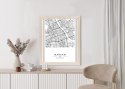 Plakat Wieloczęściowy Warszawa Czarno Biała Mapa Rama Drewniana Z Passe-Partout Kolor Naturalny