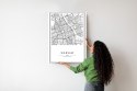 Plakat Wieloczęściowy Warszawa Czarno Biała Mapa Rama Drewniana Z Passe-Partout Kolor Naturalny