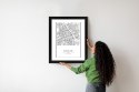 Plakat Wieloczęściowy Warszawa Czarno Biała Mapa Rama Drewniana Z Passe-Partout Kolor Naturalny
