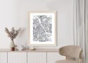 Plakat Wieloczęściowy Warszawa Czarno Biała Szczegółowa Mapa Miasta Rama Aluminiowa Kolor Czarny