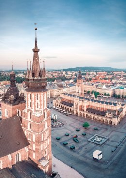 Plakat Wieloczęściowy Widok Na Krakowski Rynek Z Lotu Ptaka Rama Aluminiowa Kolor Srebrny