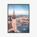 Plakat Wieloczęściowy Widok Na Krakowski Rynek Z Lotu Ptaka Rama Aluminiowa Kolor Srebrny