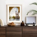 Plakat Wieloczęściowy Widok Z Sukiennic Na Kościół Mariacki W Krakowie Rama Drewniana Z Passe-Partout Kolor Naturalny