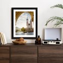 Plakat Wieloczęściowy Widok Z Sukiennic Na Kościół Mariacki W Krakowie Rama Drewniana Z Passe-Partout Kolor Naturalny