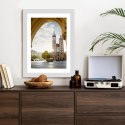 Plakat Wieloczęściowy Widok Z Sukiennic Na Kościół Mariacki W Krakowie Rama Drewniana Z Passe-Partout Kolor Naturalny