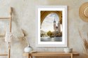 Plakat Wieloczęściowy Widok Z Sukiennic Na Kościół Mariacki W Krakowie Rama Drewniana Z Passe-Partout Kolor Naturalny