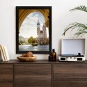 Plakat Wieloczęściowy Widok Z Sukiennic Na Kościół Mariacki W Krakowie Rama Drewniana Z Passe-Partout Kolor Naturalny