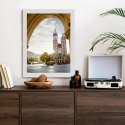 Plakat Wieloczęściowy Widok Z Sukiennic Na Kościół Mariacki W Krakowie Rama Drewniana Z Passe-Partout Kolor Naturalny