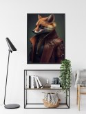 Plakat Wieloczęściowy Lis W Stroju Fantasy Rama Aluminiowa Kolor Czarny