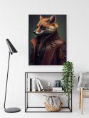 Plakat Wieloczęściowy Lis W Stroju Fantasy Rama Aluminiowa Kolor Czarny