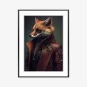 Plakat Wieloczęściowy Lis W Stroju Fantasy Rama Aluminiowa Kolor Czarny