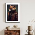 Plakat Wieloczęściowy Lis W Stroju Fantasy Rama Aluminiowa Kolor Czarny