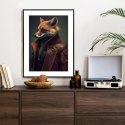 Plakat Wieloczęściowy Lis W Stroju Fantasy Rama Aluminiowa Kolor Czarny